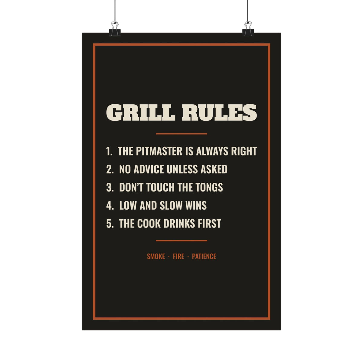 Grill Rules Poster
