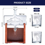 Whiskey & Wine Decanter Set 1250ml with 2 Whiskey Glasses, Liquor Dispenser For Home Bar, Ship Whiskey & Wine Decanter - Gift for Dad, Husband or Boyfriend - The Wine Savant Lead-Free Crystal Glass-2