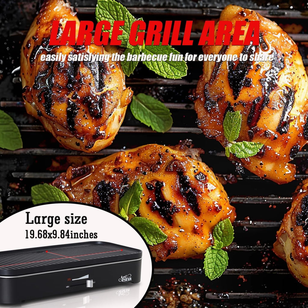 1800W Outdoor Electric Grill With Lid Removable Stand-3