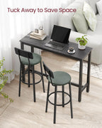 29.7 Inch PU Bar Stools Set Of 2 With Backrest And Footrest-3