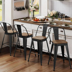 Industrial 24 Inch Bar Stools Set of Four-3