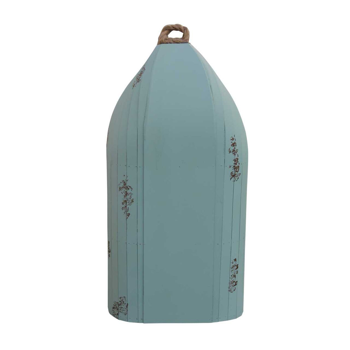 Distressed Blue Canoe Hanging Shelf-3