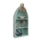 Distressed Blue Canoe Hanging Shelf-4