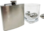 Whiskey Glasses & Football Chilling Stones Gift Set