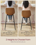 Vasagle Set Of 2 Caramel Brown Bar Stools-1