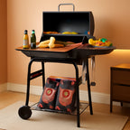 Large Barrel Charcoal Grill With Upgraded Shelving-0