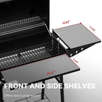 Large Barrel Charcoal Grill With Upgraded Shelving-4