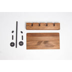 4 Bottle Rustic Farmhouse Wall Mounted Wine Rack with Glass Holder-3