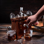 Whiskey & Wine Decanter Set 1250ml with 2 Whiskey Glasses, Liquor Dispenser For Home Bar, Ship Whiskey & Wine Decanter - Gift for Dad, Husband or Boyfriend - The Wine Savant Lead-Free Crystal Glass-4