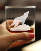 Wolf Whiskey Rocks Glass - Cabin Themed Gifts or Rustic Decor for Men and Women - Fun Whisky Drinking Tumbler - 10.25 oz