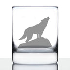 Wolf Whiskey Rocks Glass - Cabin Themed Gifts or Rustic Decor for Men and Women - Fun Whisky Drinking Tumbler - 10.25 oz