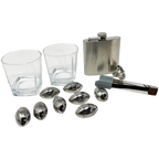 Whiskey Glasses & Football Chilling Stones Gift Set