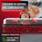 1800W Outdoor Electric Grill With Lid Removable Stand-2