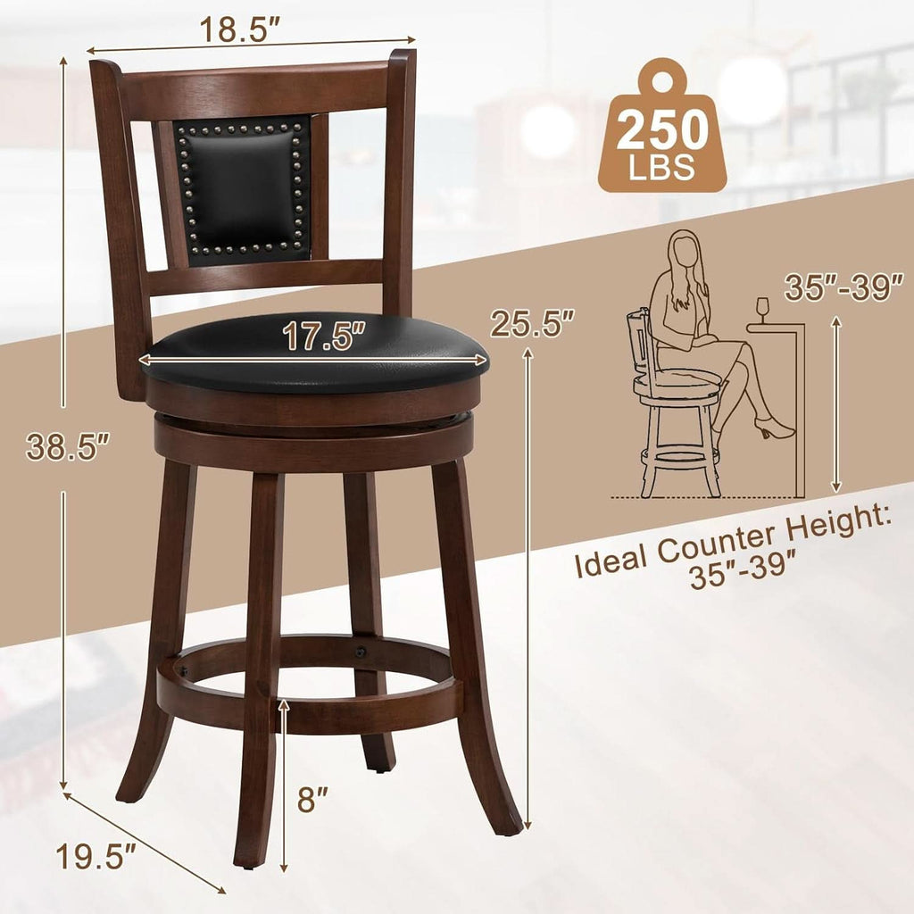 Ergonomic Swivel Bar Stools Set of Two-2