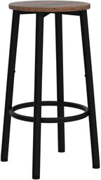 Bar Height Stools Set Of 2 With Footrest Rustic Brown-3