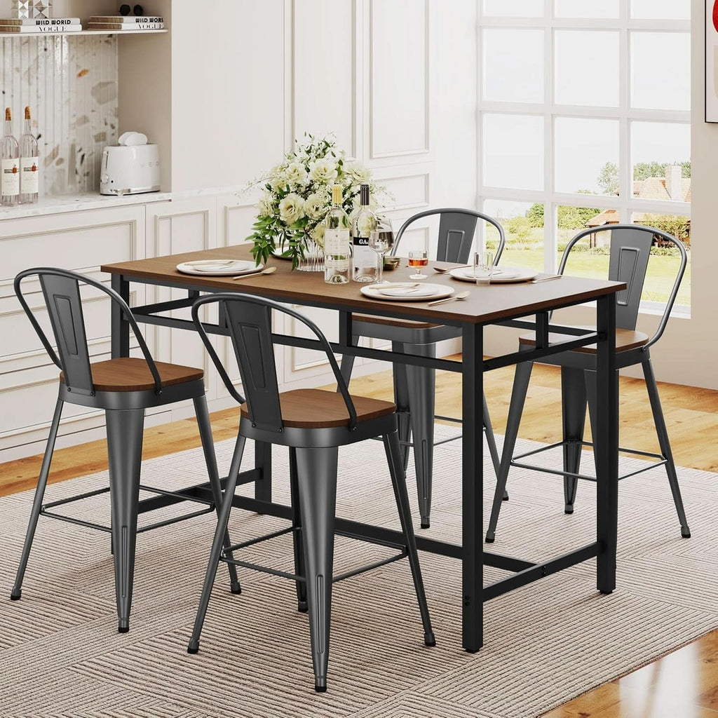 Industrial 24 Inch Bar Stools Set of Four-4