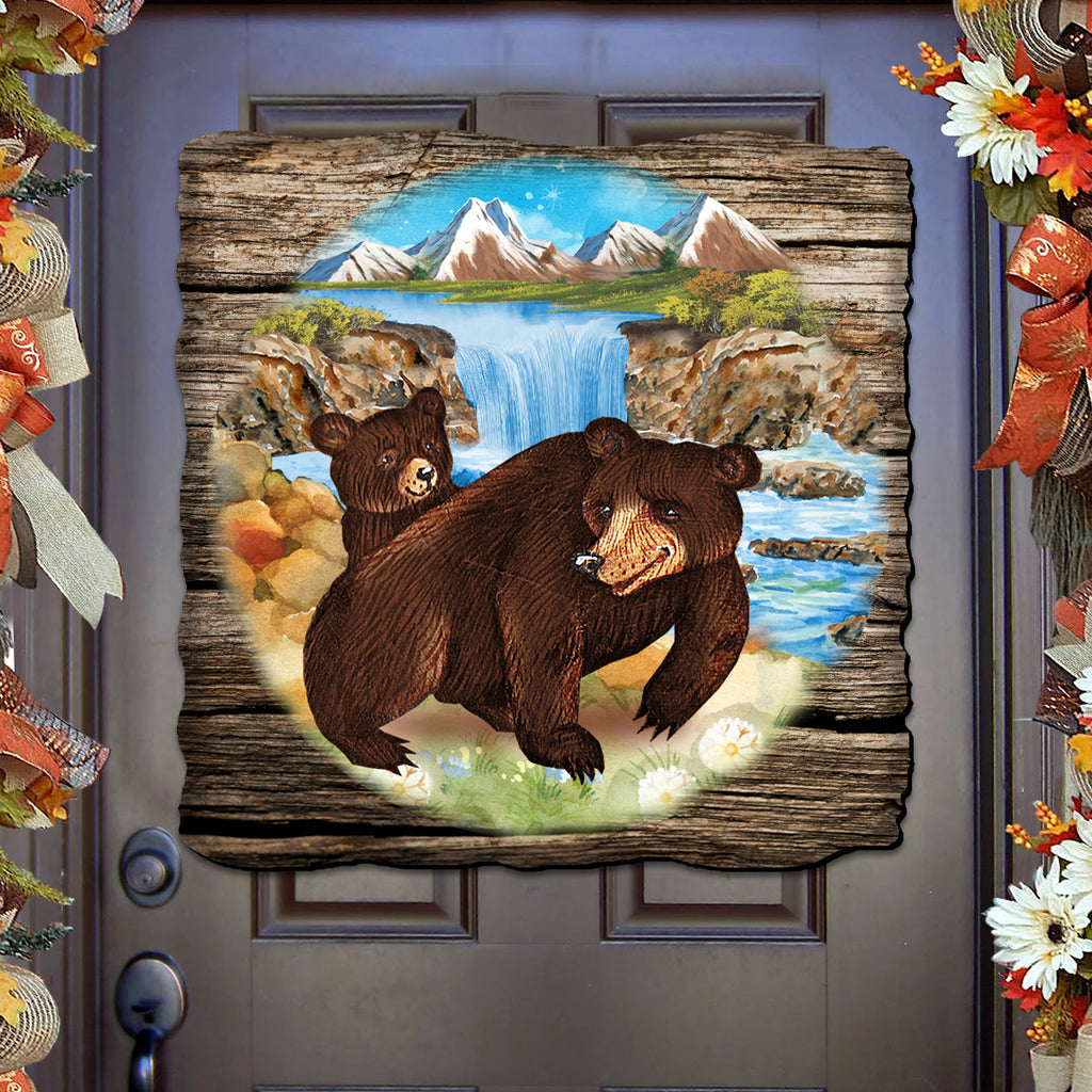 Bear Cabin Wildlife Door Decor - Wildlife Holiday Decor - 8114081H-3