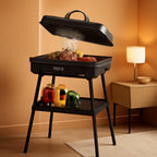 1800W Outdoor Electric Grill With Lid Removable Stand-0
