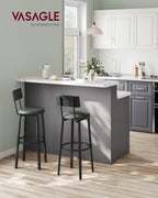 29.7 Inch PU Bar Stools Set Of 2 With Backrest And Footrest-1