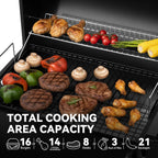 Large Barrel Charcoal Grill With Upgraded Shelving-3